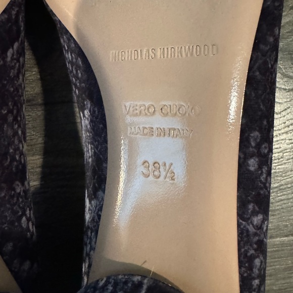 Nicholas Kirkwood Beya Loafers Grey Velvet Snakeskin 38.5 - Picture 2 of 5